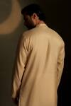 Charkhee_Beige Chanderi, Voile, Poplin Embroidery Mul Kurta With Pant _Online_at_Aza_Fashions