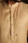 Shop_Charkhee_Beige Chanderi, Voile, Poplin Embroidery Mul Kurta With Pant _Online_at_Aza_Fashions