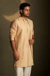 Buy_Charkhee_Beige Chanderi, Voile Embroidery Moon Pattern Bundi _at_Aza_Fashions