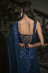 Shop_Mishru_Multi Color Organza Sequins, Embroidery Sweetheart Neck Helena Lehenga Set _at_Aza_Fashions