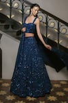 Buy_Mishru_Multi Color Organza Sequins, Embroidery Sweetheart Neck Helena Lehenga Set _Online_at_Aza_Fashions