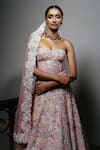 Shop_Mishru_Blush Organza, Tulle Embroidery, Sequins Sweetheart Neck Seona Lehenga Set _Online_at_Aza_Fashions