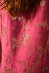 Buy_Myoho_Pink Brocade, Chanderi, Tissue Embroidery V-neck Pattern Waistcoat With Pant _Online_at_Aza_Fashions