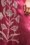 Buy_Myoho_Pink Satin Embroidery Collared Hand Kurta _Online_at_Aza_Fashions