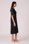 Scarlet Sage_Black Polyester Pearls Round Neck Fernanda Dress _Online_at_Aza_Fashions