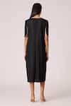 Shop_Scarlet Sage_Black Polyester Pearls Round Neck Fernanda Dress _at_Aza_Fashions