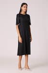 Shop_Scarlet Sage_Black Polyester Pearls Round Neck Fernanda Dress 
