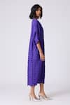Scarlet Sage_Purple Polyester Split V-neck Jolene Dress _Online_at_Aza_Fashions