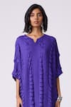 Buy_Scarlet Sage_Purple Polyester Split V-neck Jolene Dress 
