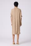 Shop_Scarlet Sage_Beige Polyester V-neck Jolene Textured Dress _at_Aza_Fashions