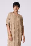 Shop_Scarlet Sage_Beige Polyester V-neck Jolene Textured Dress 