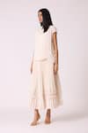 Buy_Scarlet Sage_Off White Polyester Boat Neck Oasis Top With Skirt _Online_at_Aza_Fashions