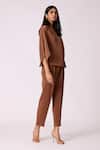 Shop_Scarlet Sage_Brown Polyester Round Neck Darell Top With Pant _Online_at_Aza_Fashions