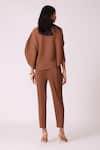 Shop_Scarlet Sage_Brown Polyester Round Neck Darell Top With Pant _at_Aza_Fashions