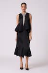 Buy_Scarlet Sage_Black Polyester Round Neck Cara Skirt Set _Online_at_Aza_Fashions