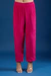 Buy_Samyukta Singhania_Pink Crinkle, Crepe Embroidery, Sequins, Zari Round Neck Floral Kurta Set 