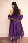 Shop_Safaa_Purple Vegan Silk Zari, Gota Patti, Embroidery Chandni Aangan Anarkali Set _at_Aza_Fashions