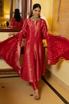 Safaa_Fuchsia Vegan Silk Zari, Gota Patti, Embroidery Geeton Ka Gulzaar Anarkali Set _at_Aza_Fashions