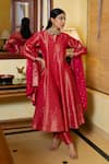 Buy_Safaa_Fuchsia Vegan Silk Zari, Gota Patti, Embroidery Geeton Ka Gulzaar Anarkali Set _at_Aza_Fashions