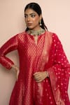 Safaa_Fuchsia Vegan Silk Zari, Gota Patti, Embroidery Geeton Ka Gulzaar Anarkali Set _Online