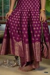 Shop_Safaa_Magenta Vegan Silk Zari Sweetheart Neck Jugnu Raat Anarkali Set 
