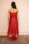 Shop_Safaa_Red Vegan Silk Zari Scoop Neck Shehnai Ki Dhun Kurta Set _at_Aza_Fashions