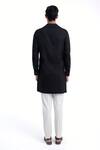 Shop_Dhruv Vaish_Black Cotton, Silk Embroidery Hybrid Kurta Set _at_Aza_Fashions