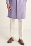 Dhruv Vaish_Lavender Handloom Cotton, Linen Structured Kurta Set _Online_at_Aza_Fashions