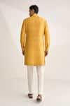 Shop_Dhruv Vaish_Yellow Silk Embroidery Contemporary Kurta Set _at_Aza_Fashions