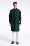 Buy Dhruv Vaish Green Silk Embroidery Geometric Kurta Set at Aza Fashions Buy_Dhruv Vaish_Green Silk Embroidery Geometric Kurta Set _at_Aza_Fashions
