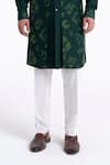Dhruv Vaish Green Silk Embroidery Geometric Kurta Set Online at Aza Fashions Dhruv Vaish_Green Silk Embroidery Geometric Kurta Set _Online_at_Aza_Fashions