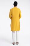 Shop_Dhruv Vaish_Yellow Cotton, Silk Embroidery Thread Kurta Set _at_Aza_Fashions