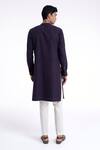 Shop_Dhruv Vaish_Purple Cotton, Silk Solid Diagonal Curve Panel Kurta Set _at_Aza_Fashions