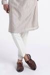 Dhruv Vaish_Gray Chanderi Embroidery Classic Kurta Set _Online_at_Aza_Fashions