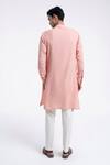 Shop_Dhruv Vaish_Pink Cotton, Silk Layered Drape Kurta Set _at_Aza_Fashions