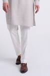 Dhruv Vaish_Gray Cotton, Silk Embroidery Classic Kurta Set _Online_at_Aza_Fashions