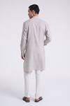Shop_Dhruv Vaish_Gray Cotton, Silk Embroidery Classic Kurta Set _at_Aza_Fashions