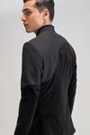 Buy_Dhruv Vaish_Black Velvet Curve Cut Bandhgala _Online_at_Aza_Fashions