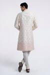 Shop_Dhruv Vaish_Cream Silk Embroidery Sherwani Set _at_Aza_Fashions