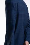 Buy_Dhruv Vaish_Navy Silk Beads, Metallic Thread High Neck Embroidered Sherwani Set _Online_at_Aza_Fashions