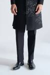 Buy_Dhruv Vaish_Black Silk Embroidery Sherwani Set _Online_at_Aza_Fashions