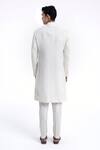 Shop_Dhruv Vaish_Ivory Silk Embroidery Sherwani Set _at_Aza_Fashions