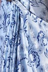 Naintara Bajaj_White Chinon V-neck Floral Print Pre-draped Saree With Blouse _at_Aza_Fashions