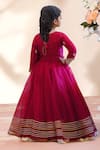 Shop_Samyukta Singhania_Magenta Net Gota Patti, Metallic Thread, Zari Work Lehenga With Blouse _at_Aza_Fashions