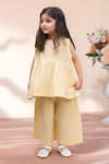 Buy_Samyukta Singhania_Cream Rayon Pleated Top With Pant _at_Aza_Fashions