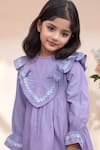 Buy_Samyukta Singhania_Mauve Cotton Lace Embroidered Yoke Dress _Online_at_Aza_Fashions