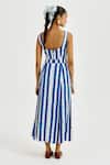 Shop_Jodi_Blue Cotton Applique Boat Neck Ira Printed Dress _at_Aza_Fashions