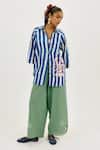 Buy_Jodi_Green Cotton Embroidery, Applique Emi Wide-legged Trouser _at_Aza_Fashions