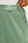 Shop_Jodi_Green Cotton Embroidery, Applique Emi Wide-legged Trouser _Online_at_Aza_Fashions