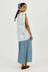 Shop_Jodi_White Linen, Satin Embroidery Round Neck Amari Printed Top _at_Aza_Fashions